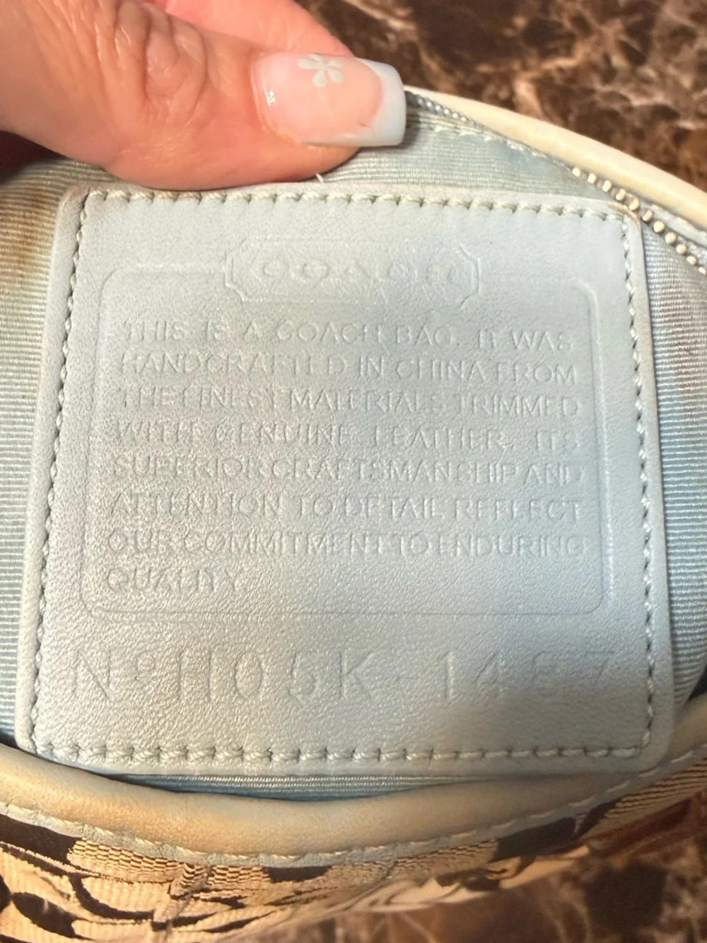 Coach Soho Signature Shoulder Bag Y2K 2006 Buckle Canvas Blue Trim